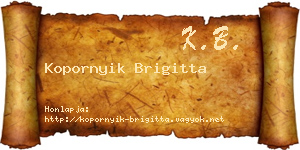 Kopornyik Brigitta névjegykártya